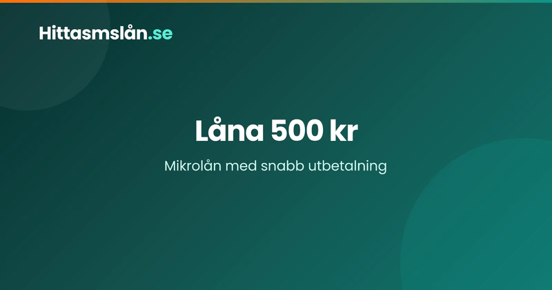 Sms lån 500 kr