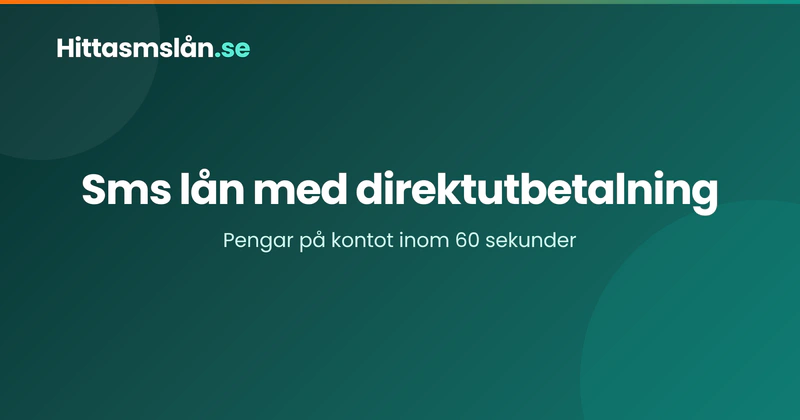 Sms lån direkt utbetalning